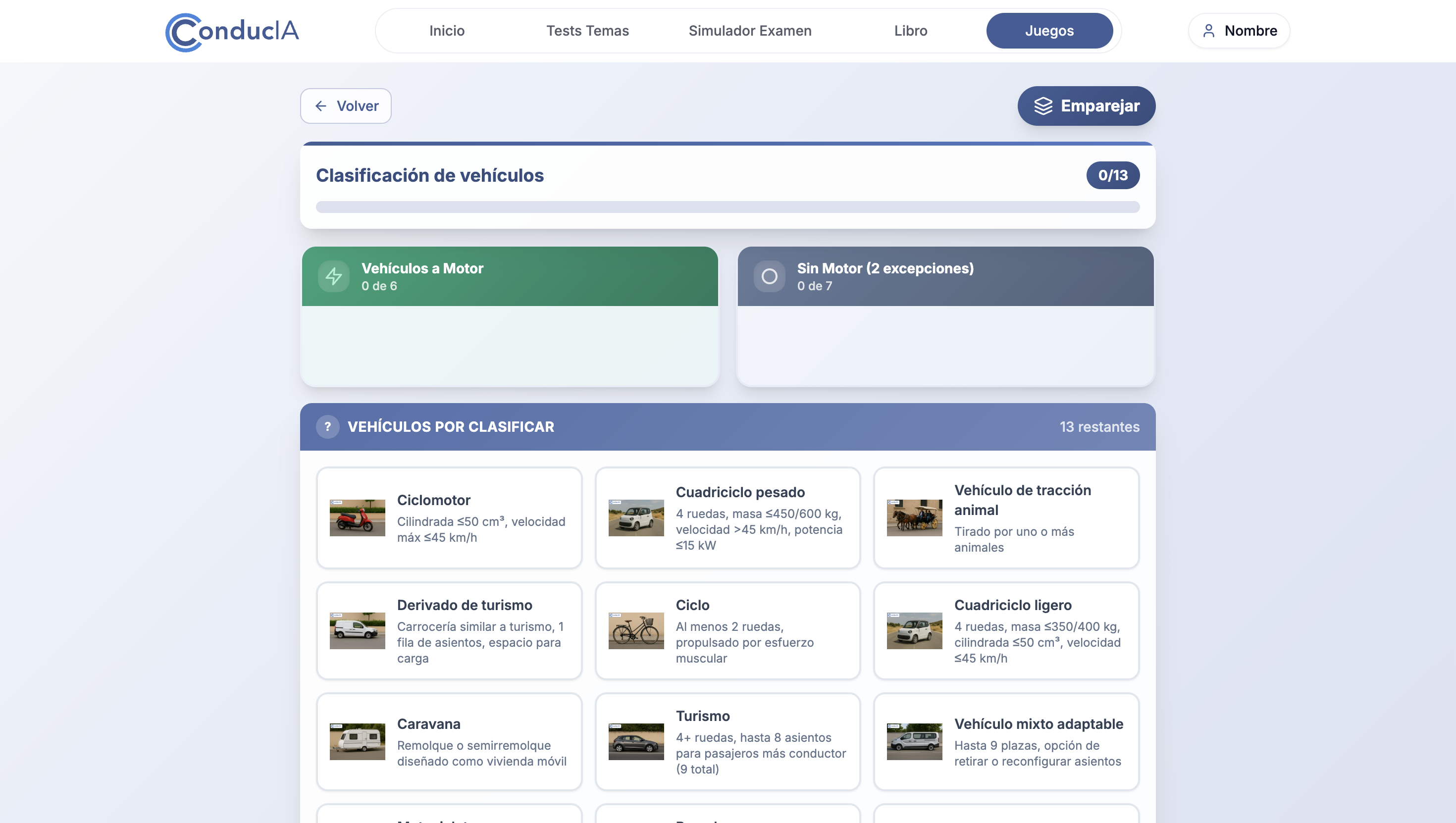 Vehicle Classification Game
