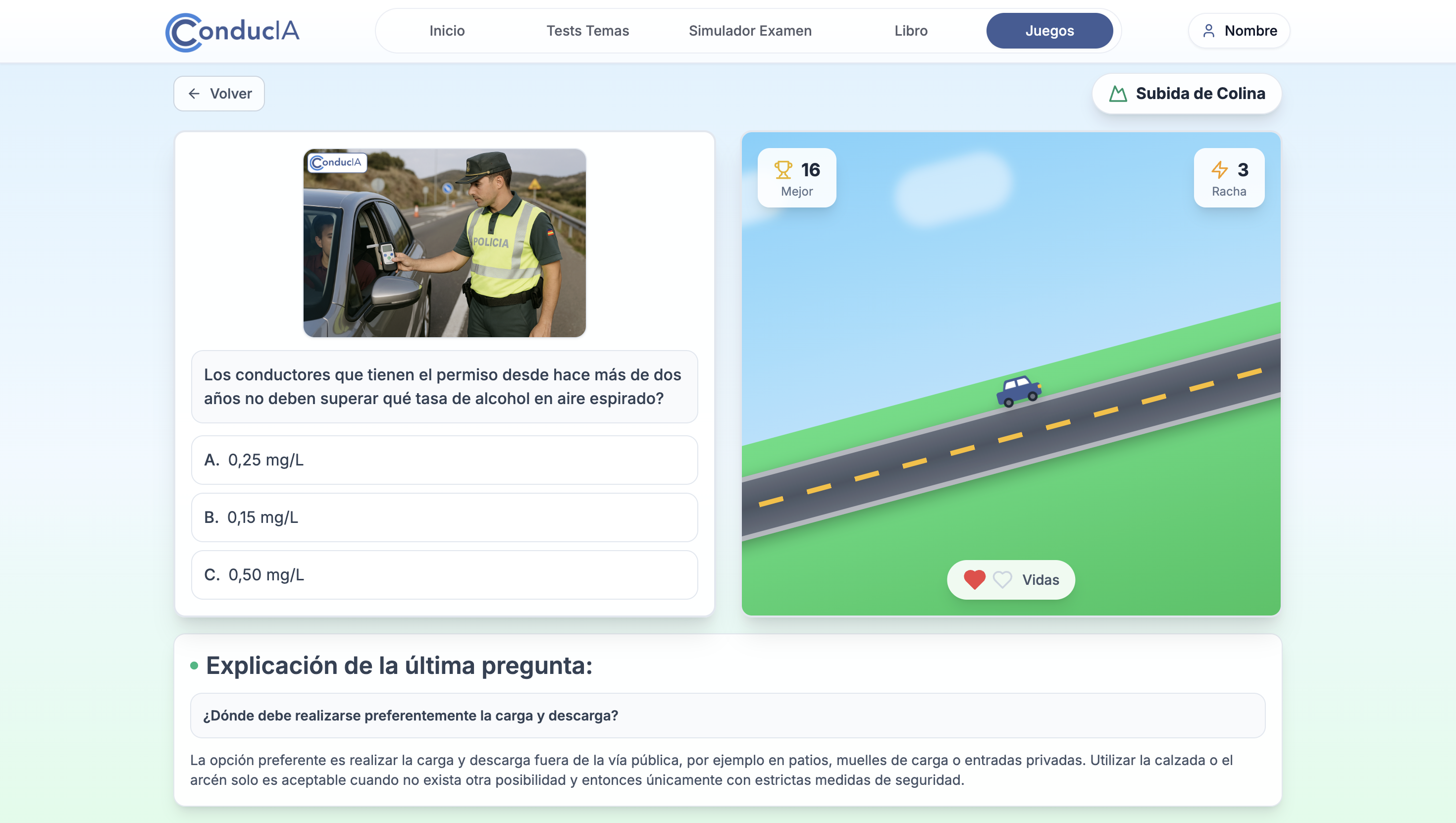 Hill Climb Mini-game